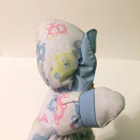 Vintage Baby Doll Plush Rubber Face 11 Inch Tall Puffalump Style Doll - Picture 14 of 16